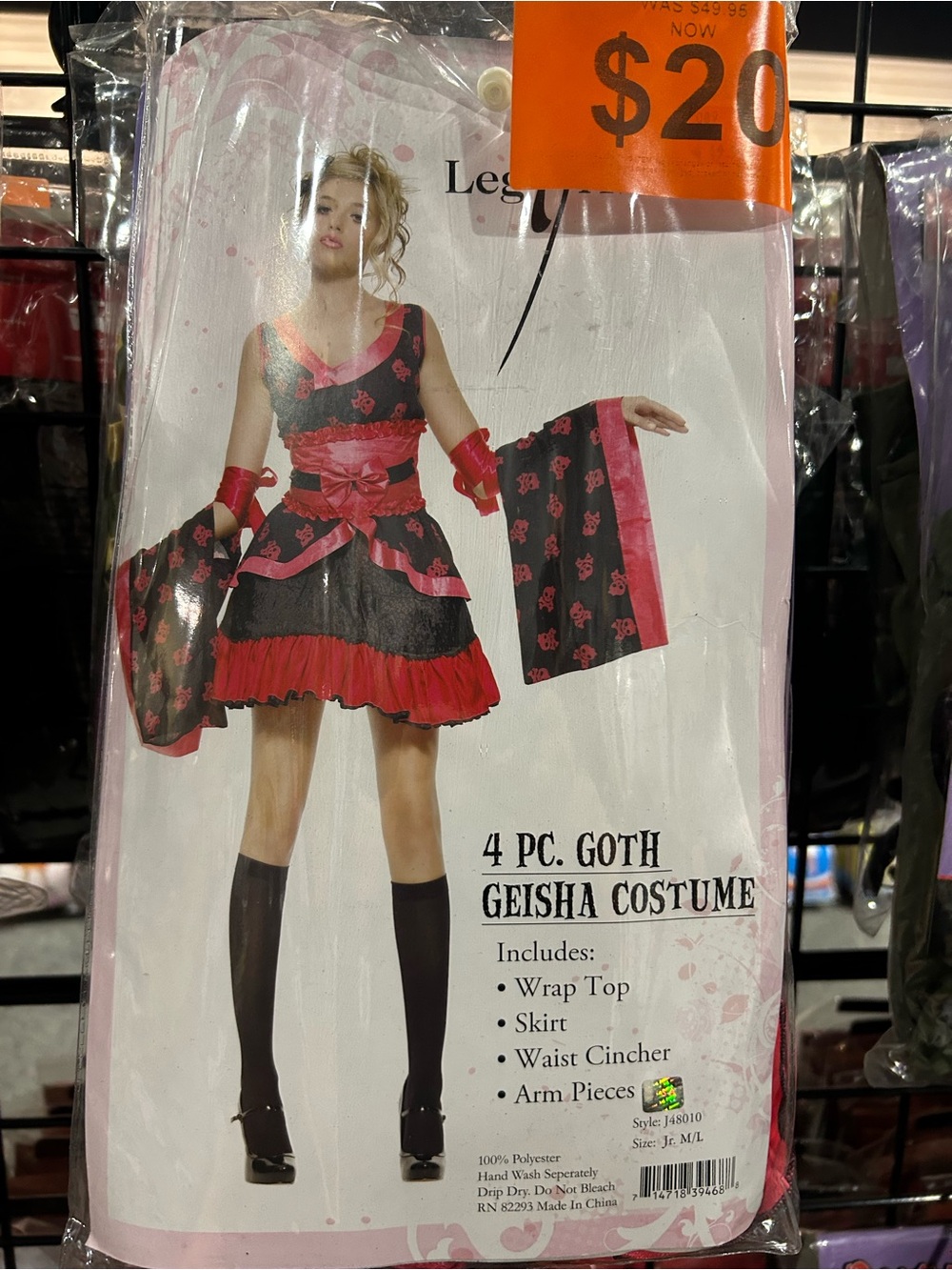 Leg Avenue Black & Hot Pink Goth Geisha Kids Costume